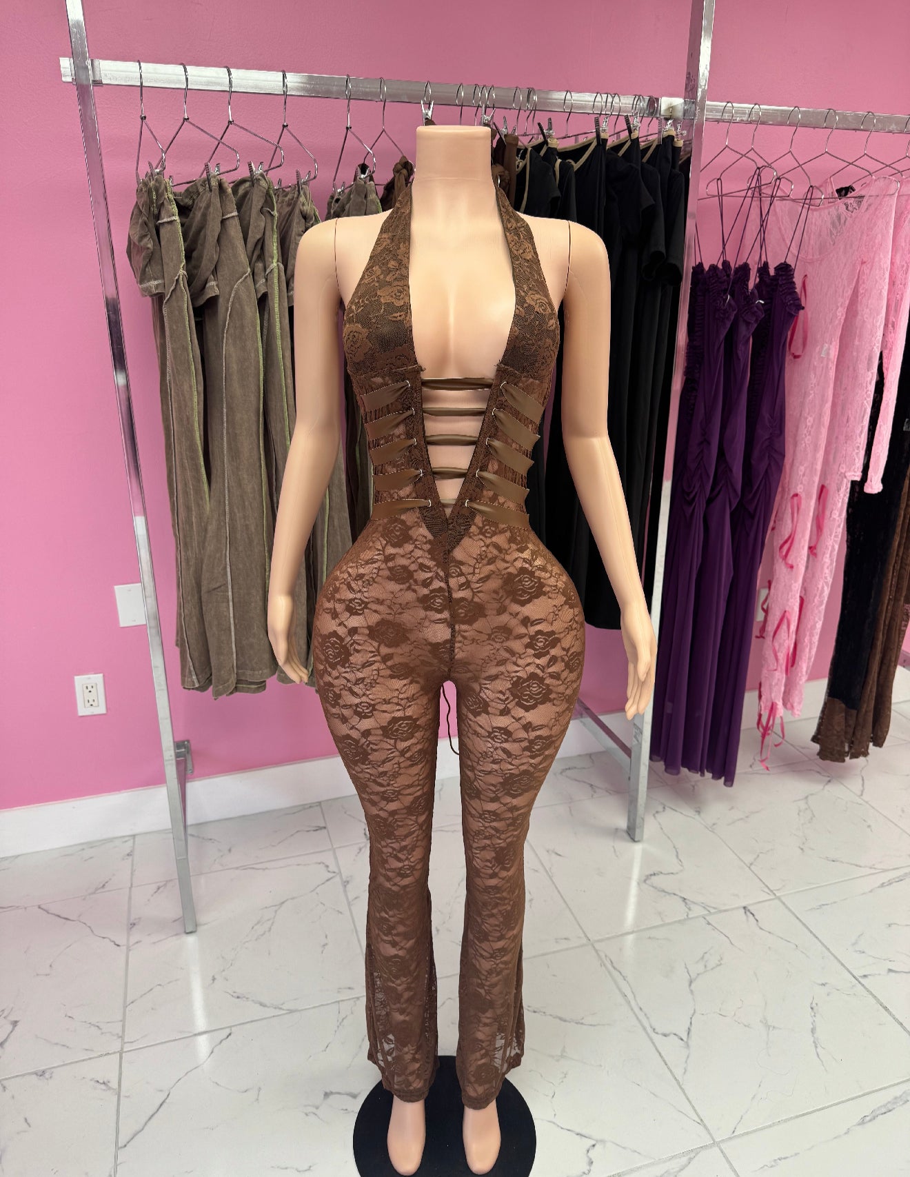 Mocha Lace Jumpsuit
