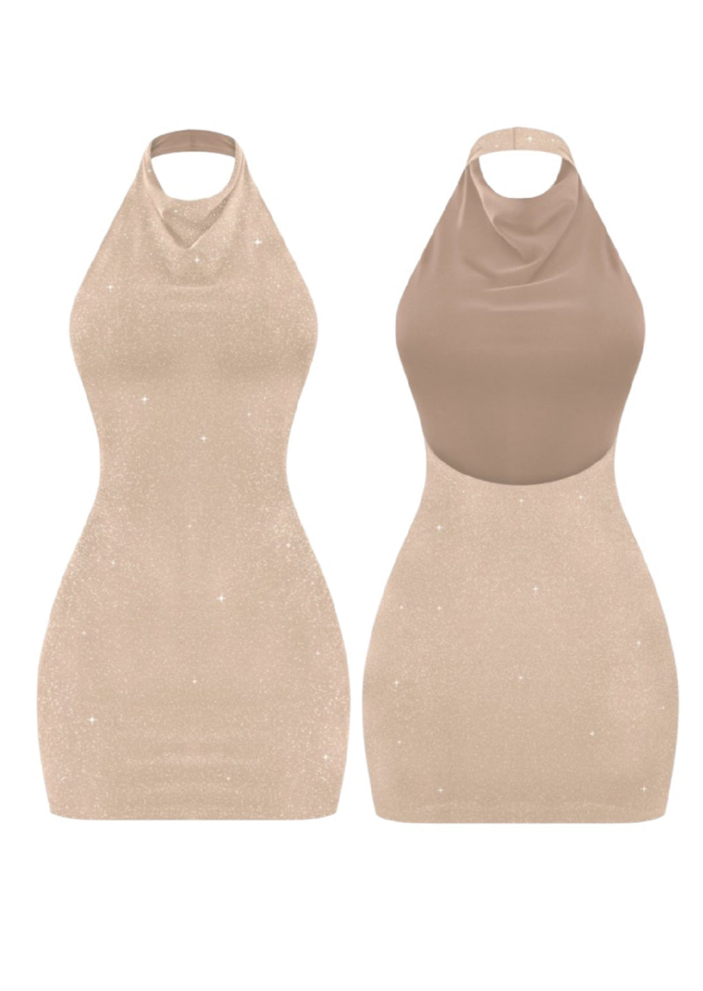 Holiday Glow Mini Dress (Champagne)