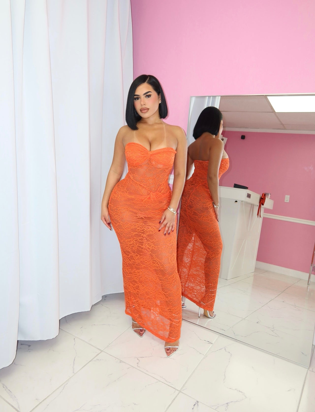 Midnight Muse Maxi Dress (Orange)