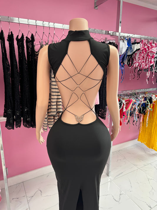 Midnight Flutter Dress