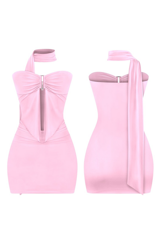 Milan Mini Dress (Pink)