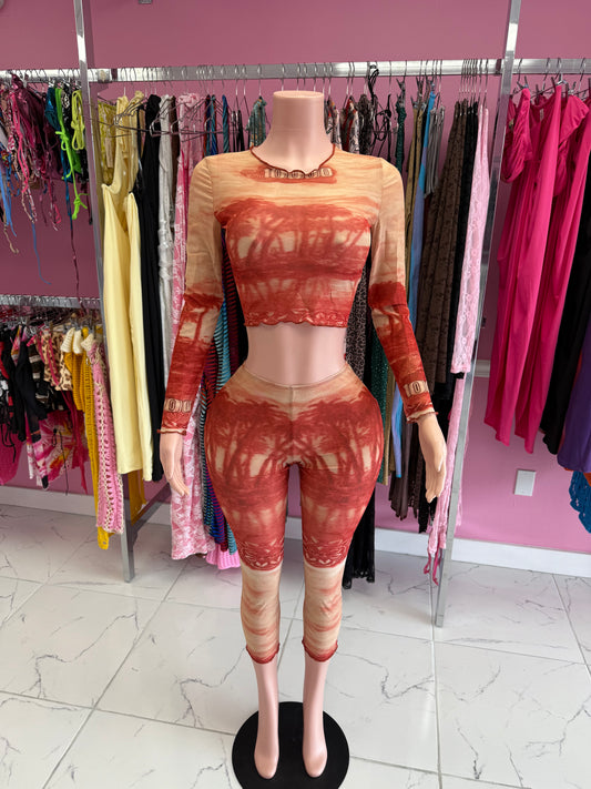 Savina Mesh Capri Set