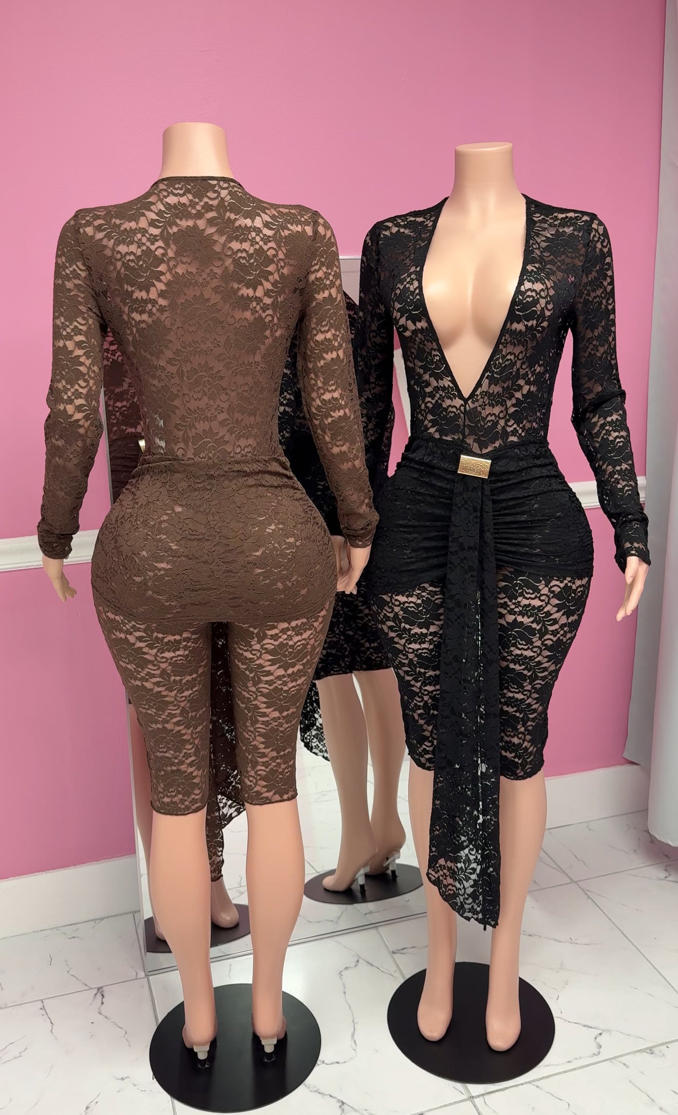 Tempted Lace Jumpsuit (Brown)