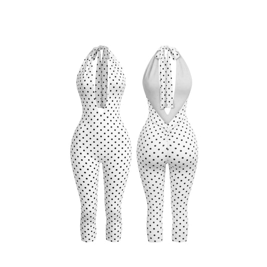 Pretty In Polka Dots Capri Jumpsuit